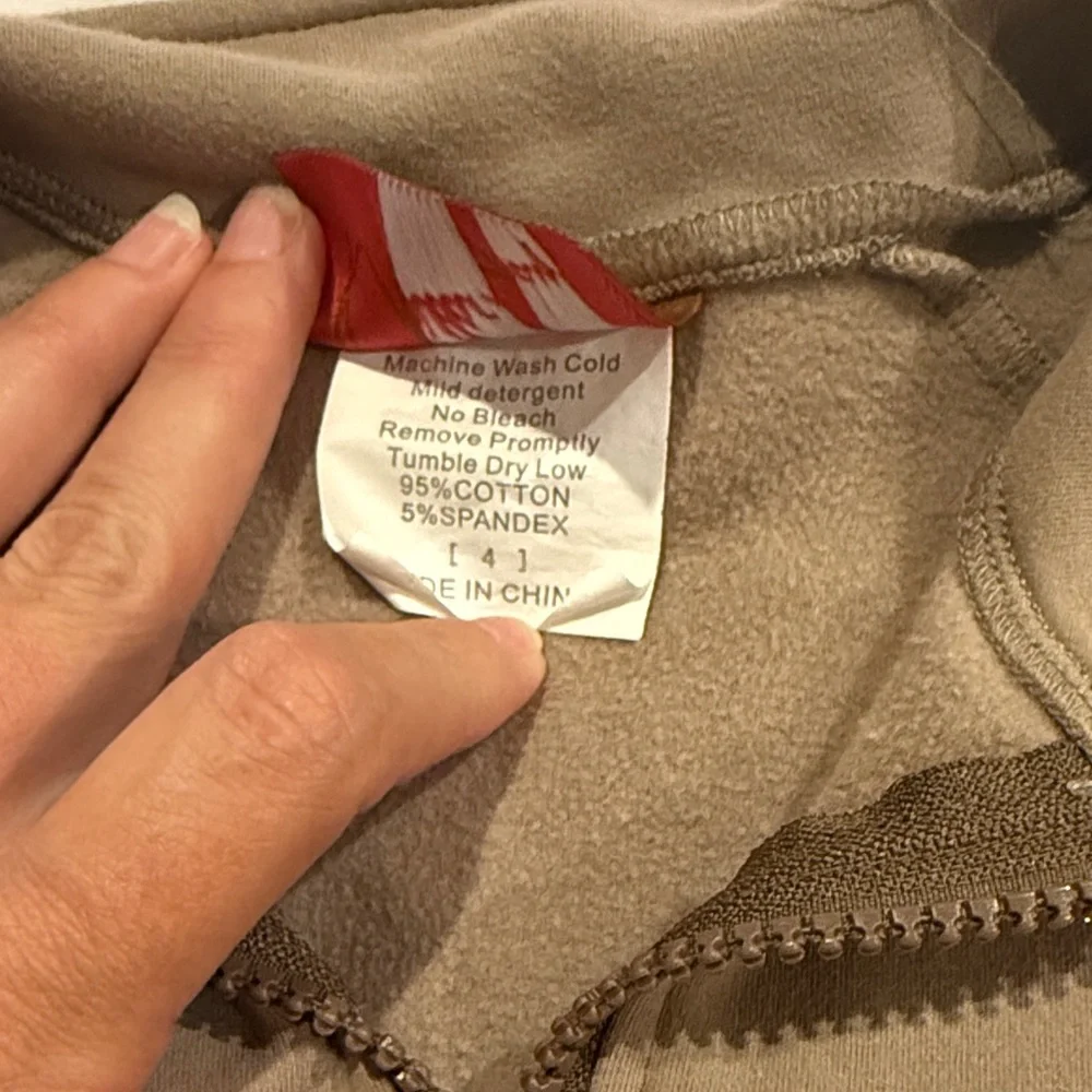 Children's Tan Zip-Up Cotton Jacket